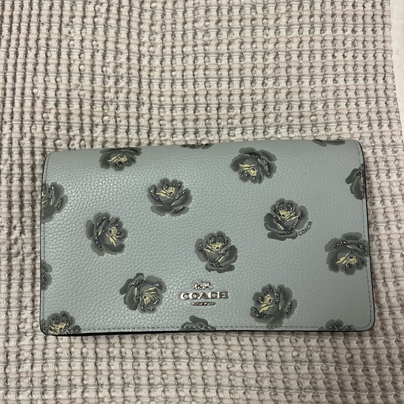 Coach Sky Blue Floral Crossbody Bag - Picture 2 of 7